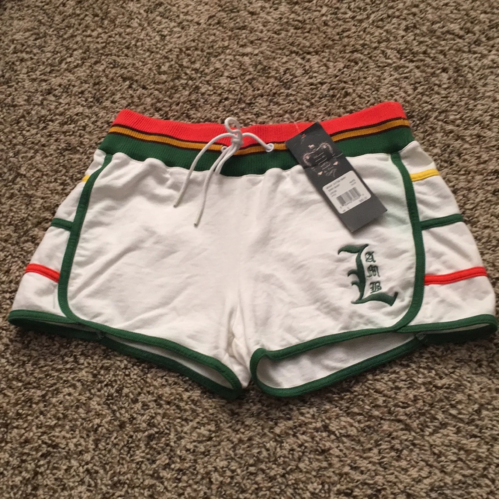 NWT LAMB cotton terry white shorts